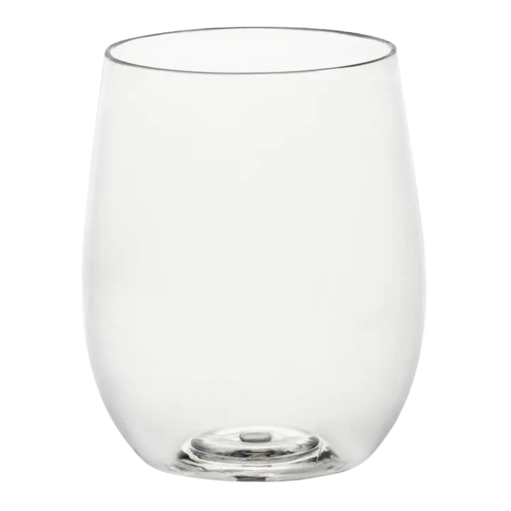 Clear Elegant Stemless Plastic Wine Glasses