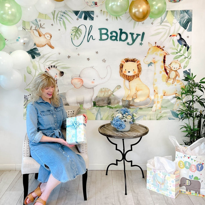 Yellow and Green Safari Baby Shower Photo Backdrop