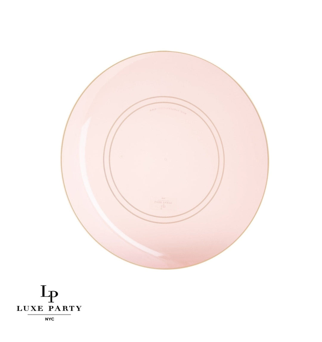 Transparent Rose Gold Rimmed Plastic Plates - 2 Sizes