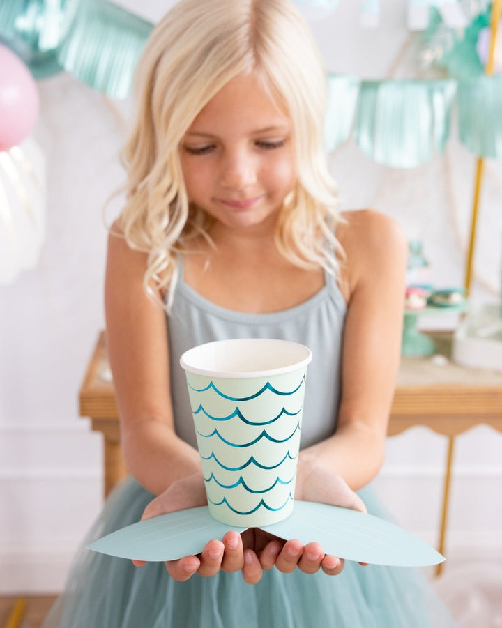 Blue Green Mermaid Tail Cups