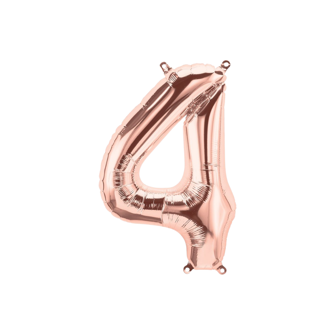 Rose Gold Number 0 - 9 Foil Balloon, 34 in