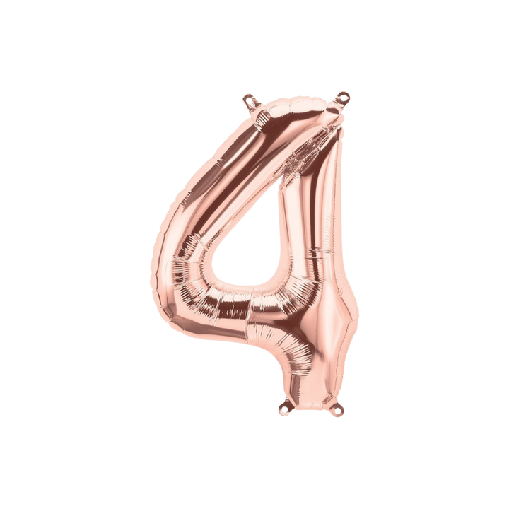 Rose Gold Number 0 - 9 Foil Balloon, 34 in