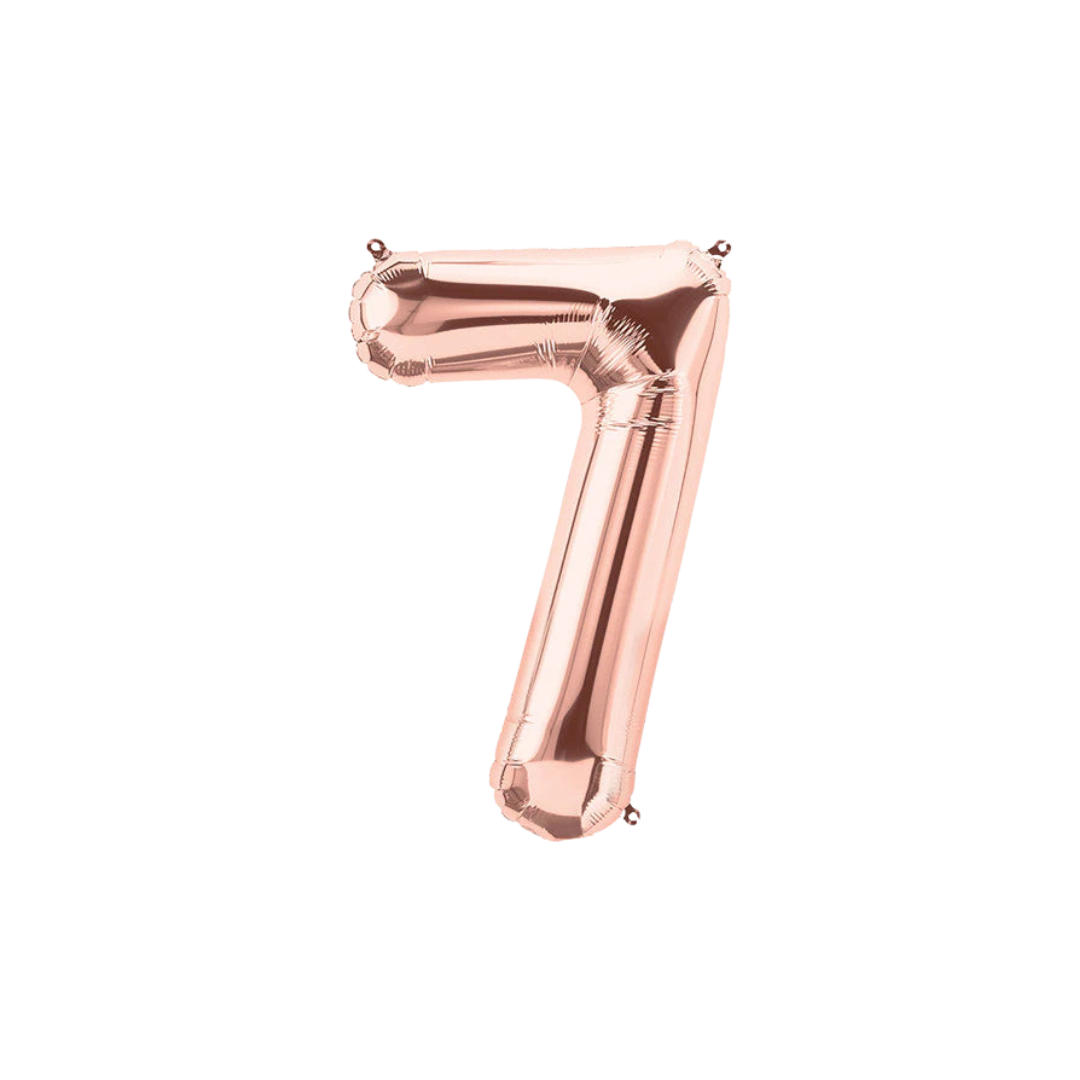 Rose Gold Number 0 - 9 Foil Balloon, 34 in