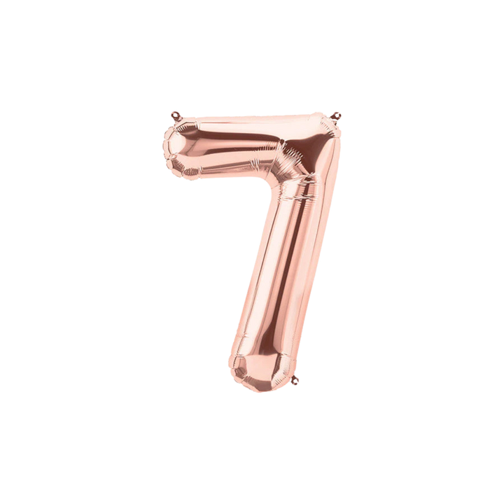 Rose Gold Number 0 - 9 Foil Balloon, 34 in