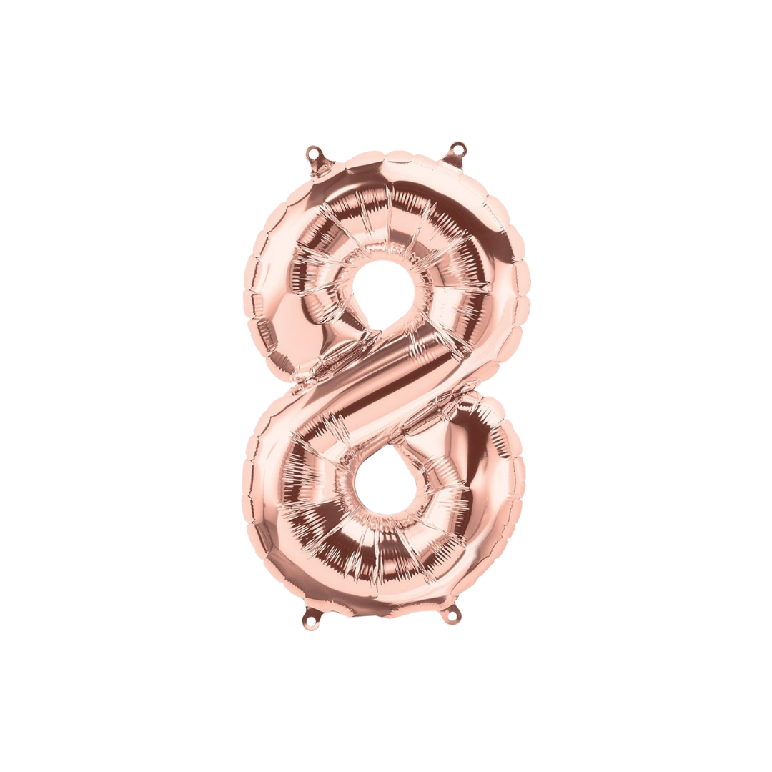 Rose Gold Number 0 - 9 Foil Balloon, 34 in