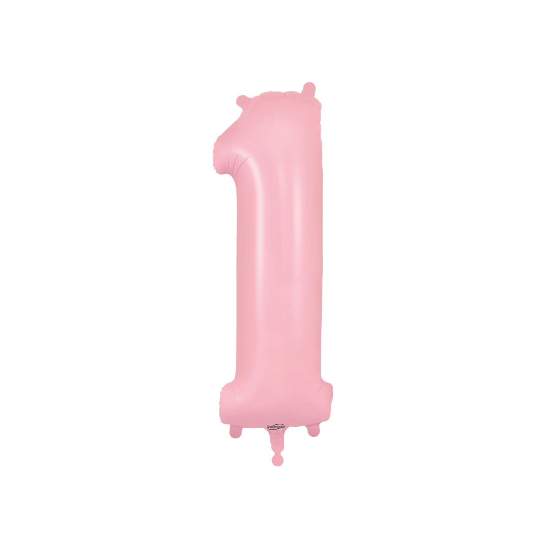 Satin Pink Number 0 - 9 Foil Balloon, 34 in