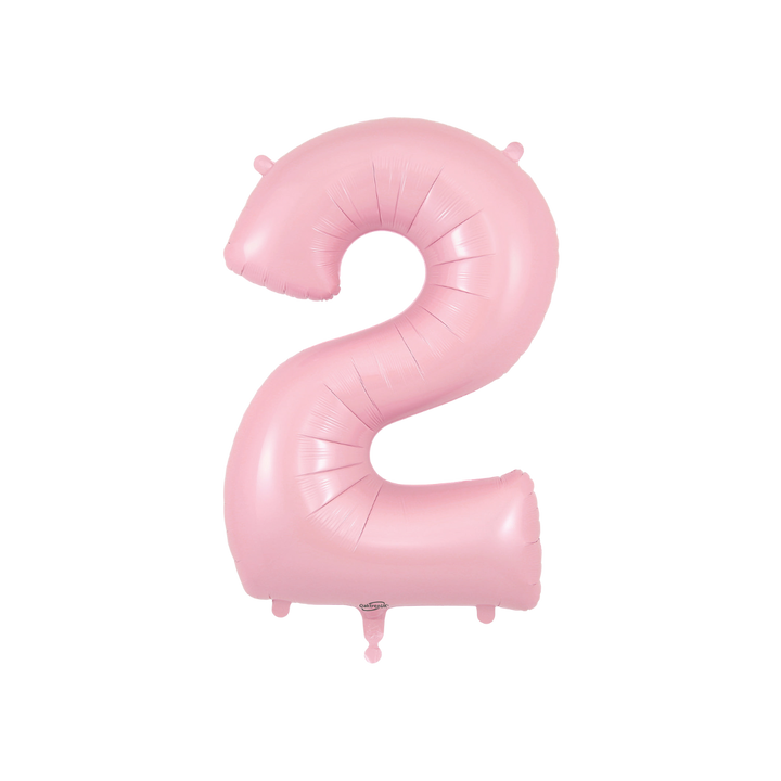 Satin Pink Number 0 - 9 Foil Balloon, 34 in