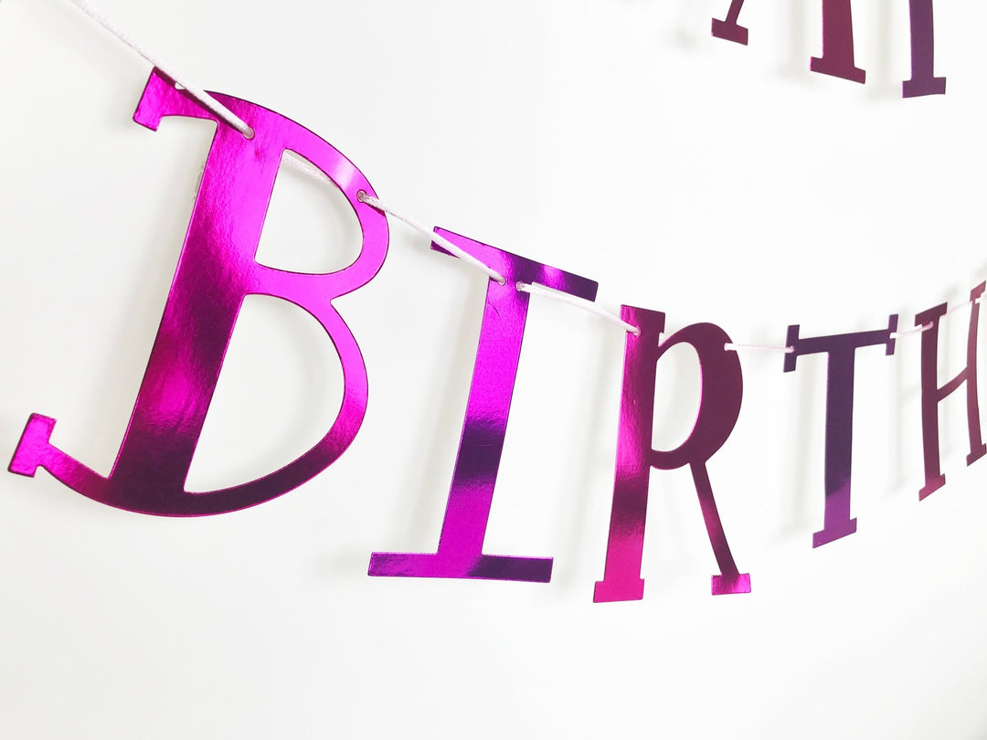 Pink Gymnastics "Happy Birthday" Banner