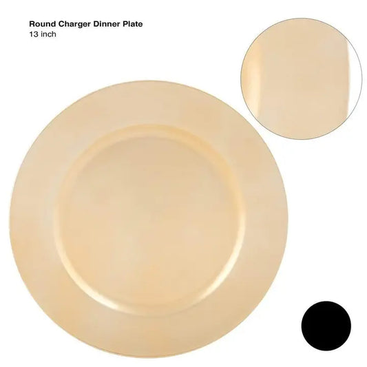 13" Gold Round Plastic Charger Plate | 1 Charger