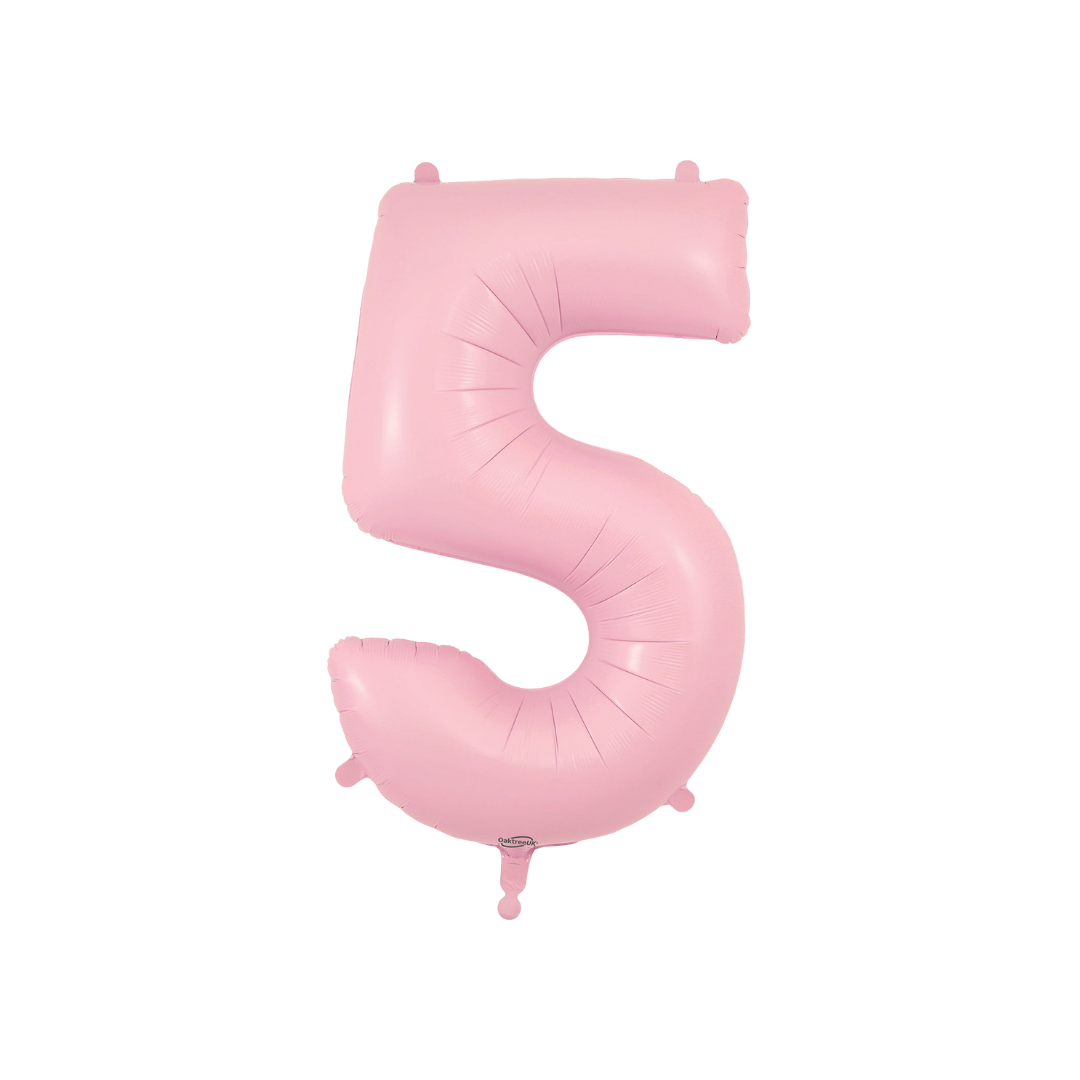 Satin Pink Number 0 - 9 Foil Balloon, 34 in