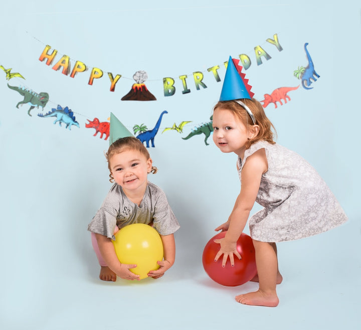 Blue and Green Dinosaur Party Hats