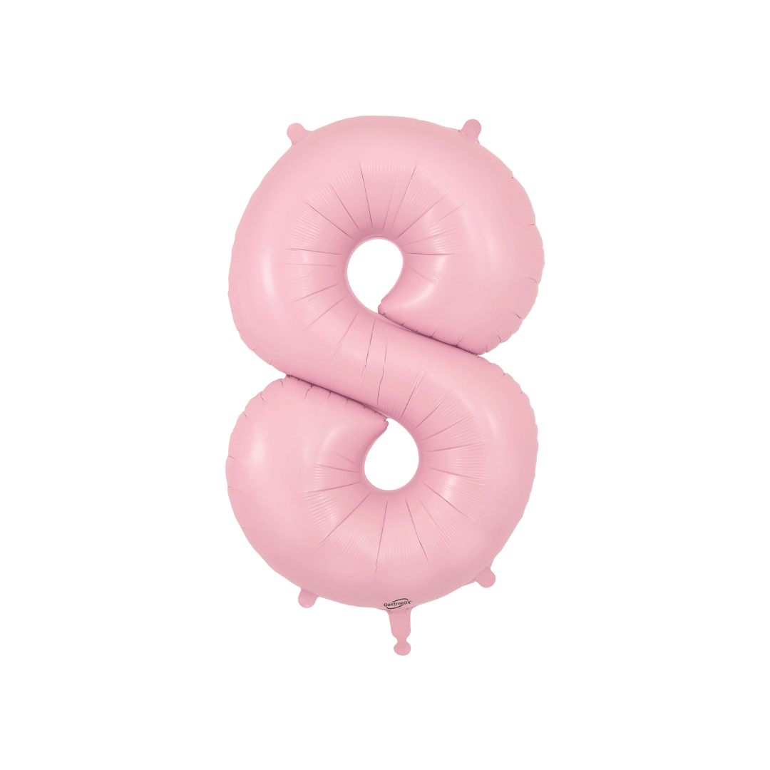 Satin Pink Number 0 - 9 Foil Balloon, 34 in