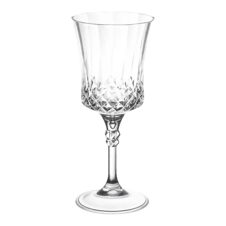 Clear Crystal Cut Plastic Wine Goblets