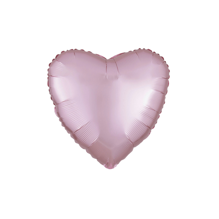 Satin Pastel Pink Heart-Shaped Foil Balloon, 18in