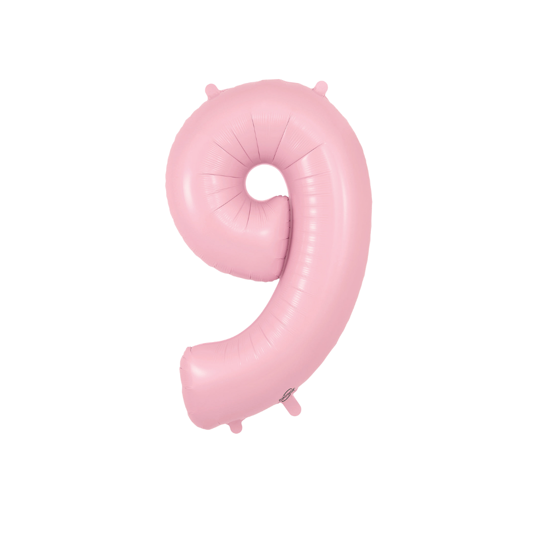 Satin Pink Number 0 - 9 Foil Balloon, 34 in