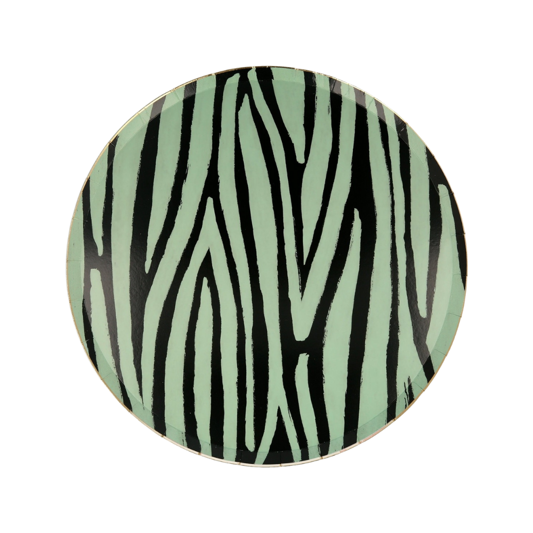 Yellow and Green Safari Animal Print Dinner Plates