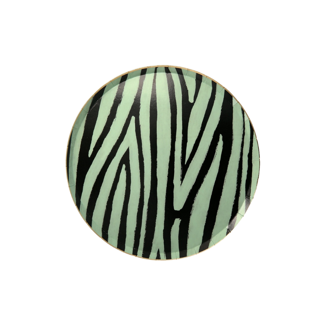 Yellow and Green Safari Animal Print Dessert Plates