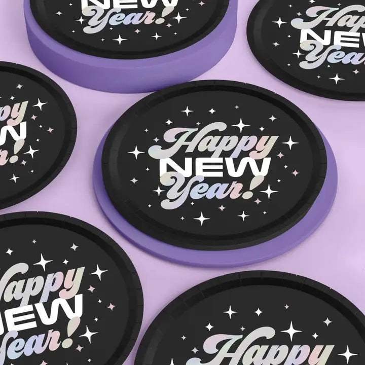 2024 NYE Party Plates, Disco Holiday Supplies