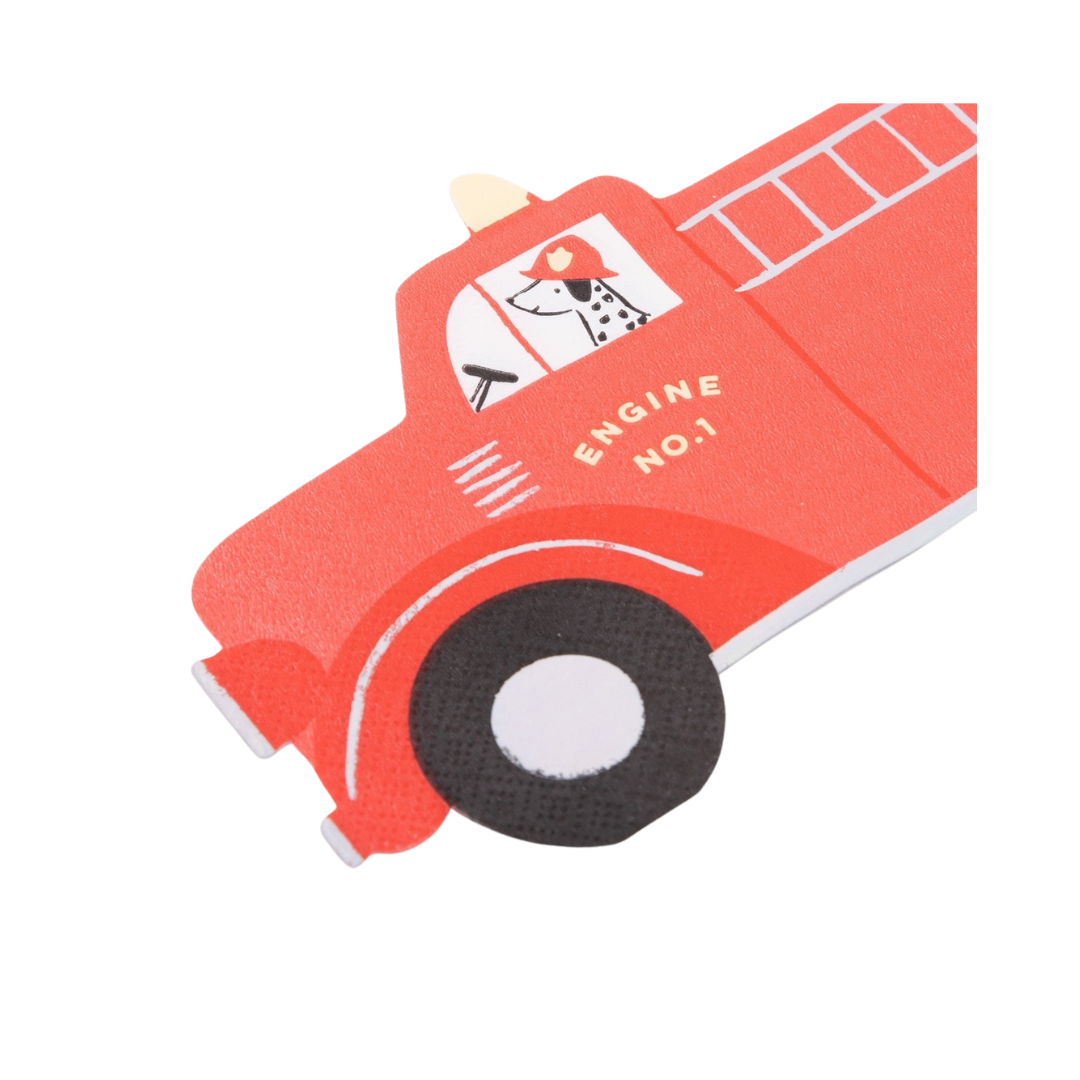 Red "Engine No.1" Firetruck Napkins