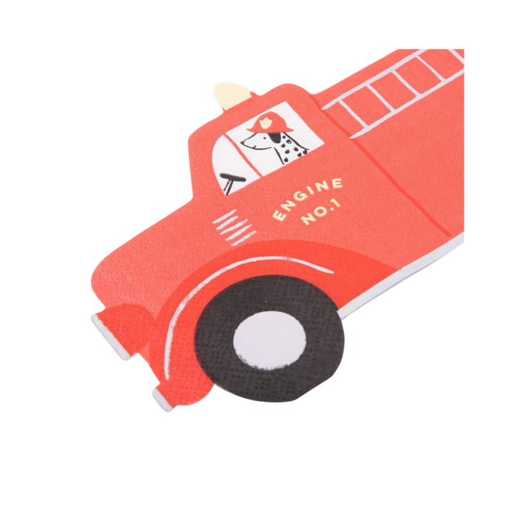 Red "Engine No.1" Firetruck Napkins