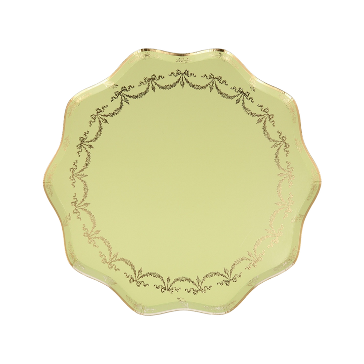 Green Wavy Paris Dinner Plates