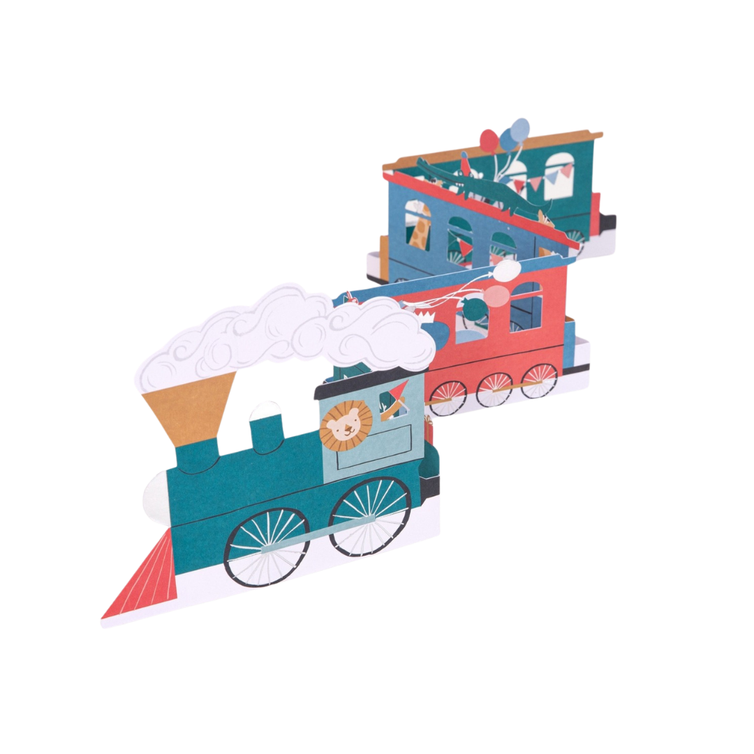 Green Train Birthday Card