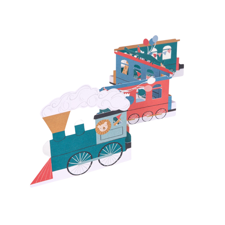 Green Train Birthday Card