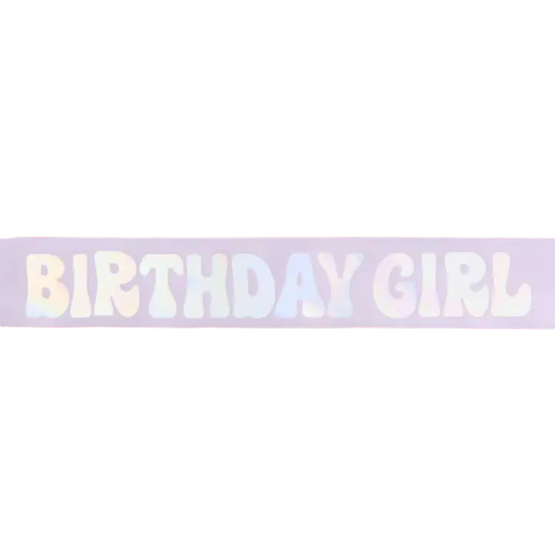 Birthday Girl Iridescent Lavender Sash