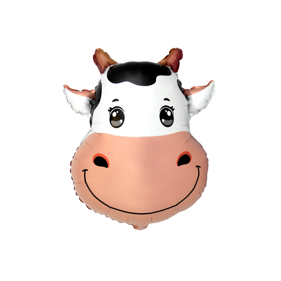 White Cow Head Foil Balloon, 22 in