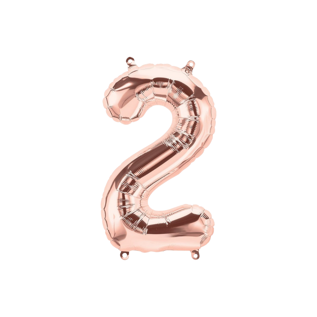 Rose Gold Number 0 - 9 Foil Balloon, 34 in