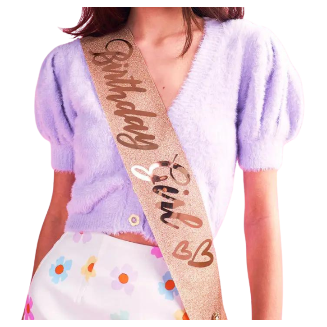 Birthday Girl Rose Gold Sash