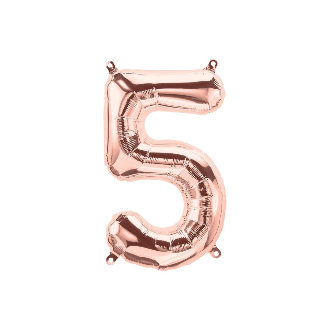 Rose Gold Number 0 - 9 Foil Balloon, 34 in