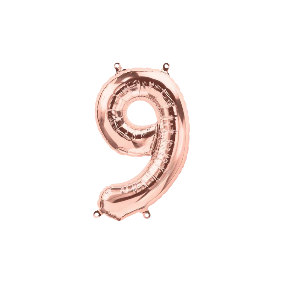 Rose Gold Number 0 - 9 Foil Balloon, 34 in