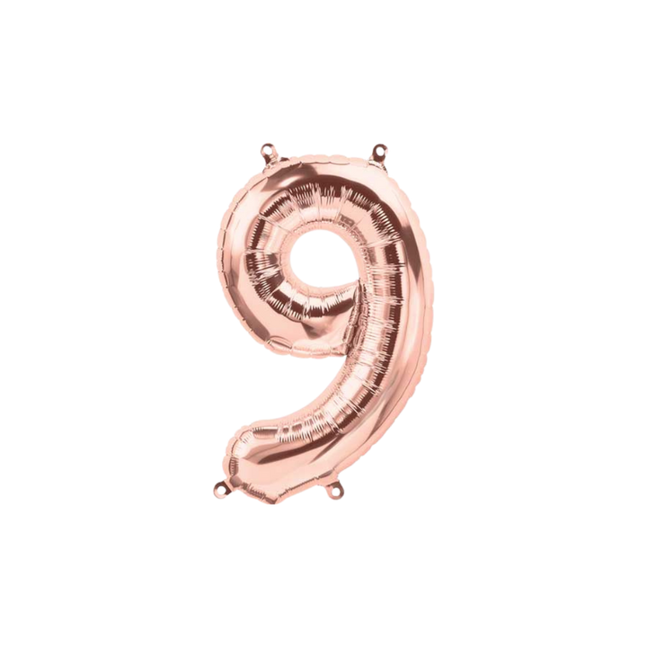 Rose Gold Number 0 - 9 Foil Balloon, 34 in