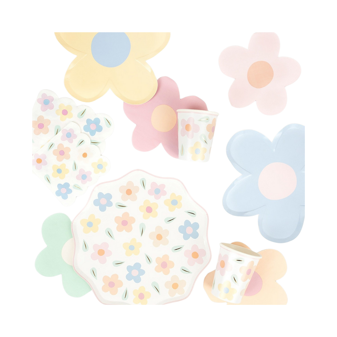 Pastel Happy Flowers Dinner Plates