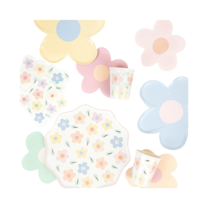 Pastel Happy Flowers Dinner Plates