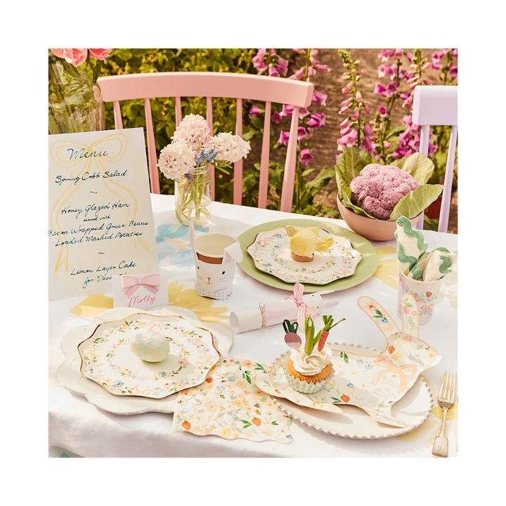 White Floral Dinner Napkins