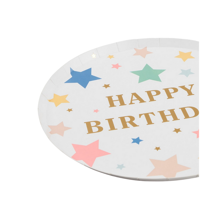 White Star Happy Birthday Dessert Plates