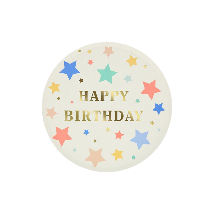 White Star Happy Birthday Dessert Plates