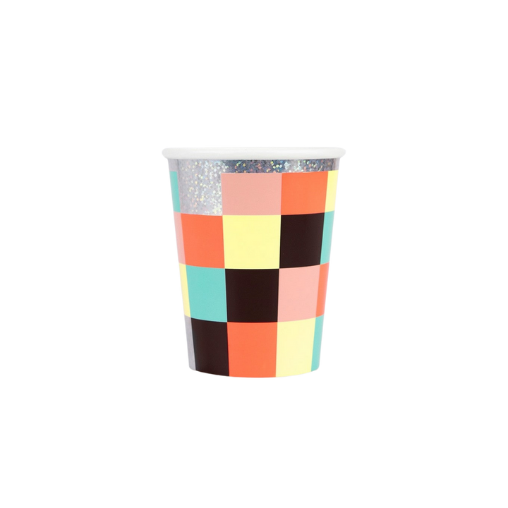 Multicolor Pixel Video Games Cups