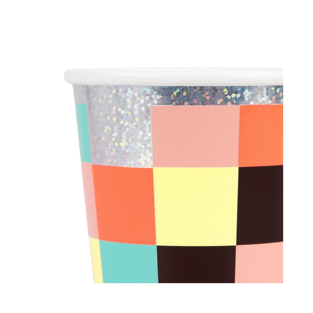 Multicolor Pixel Video Games Cups