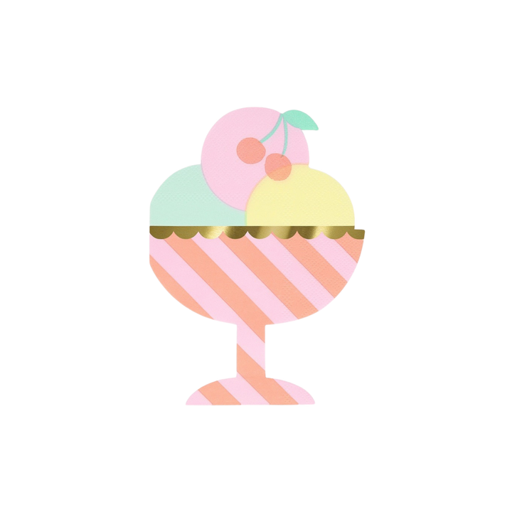 Pastel Ice Cream Sundae Dinner Napkins