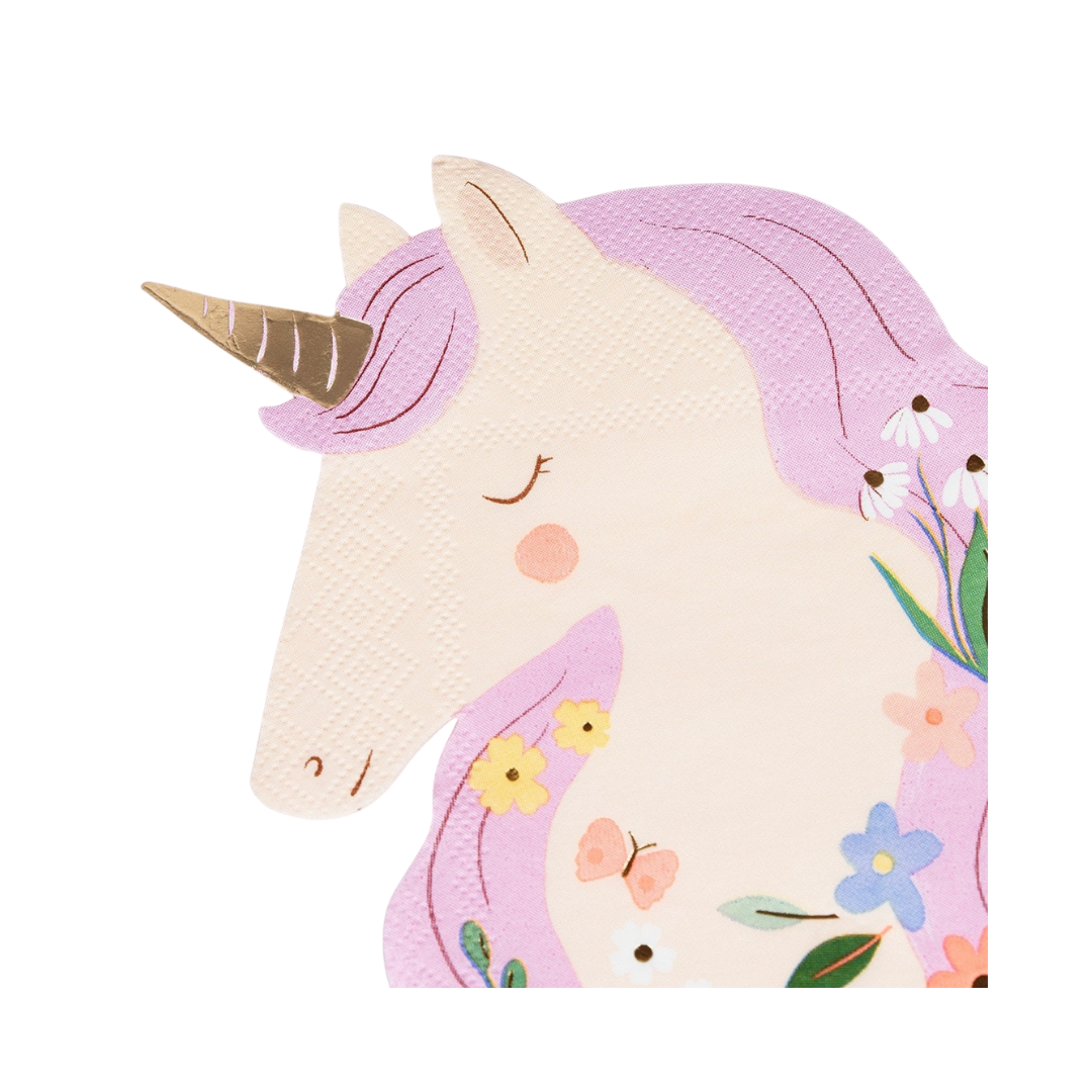 Purple and Beige Meadow Unicorn Dinner Napkins