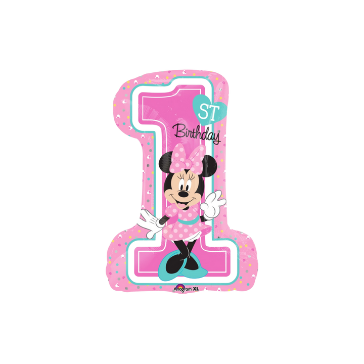 Pink Mickey 1st Birthday Foil Balloon, 28in