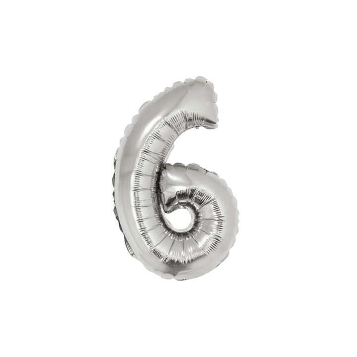 Silver Number 0 - 9 Foil Balloon, 34 in