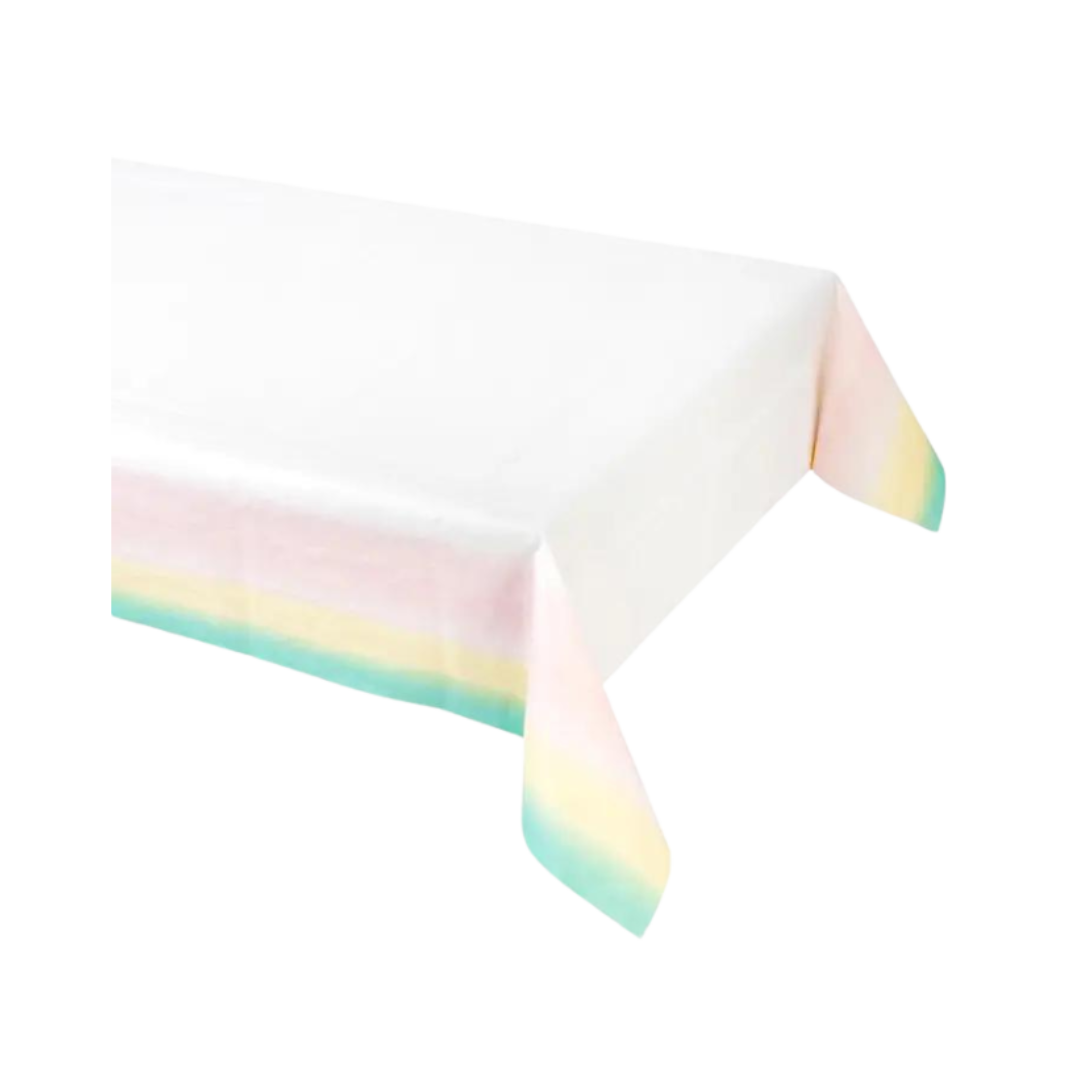 White and Pastels Paper Table Cover