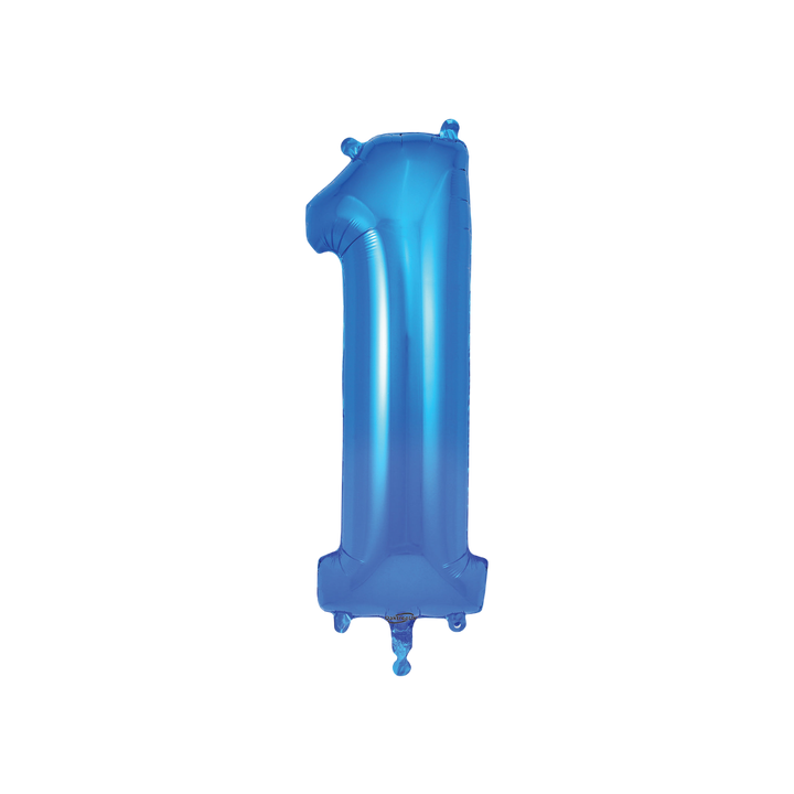 Blue Number 0 - 9 Foil Balloon, 34 in