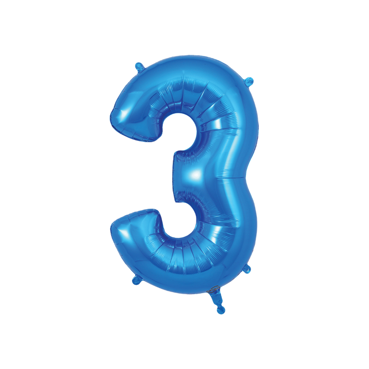 Blue Number 0 - 9 Foil Balloon, 34 in