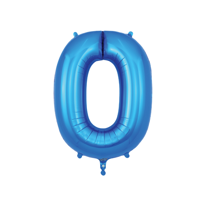 Blue Number 0 - 9 Foil Balloon, 34 in