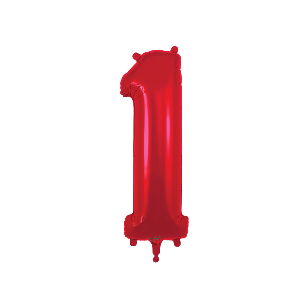 Red Number 0 - 9 Foil Balloon, 34 in